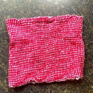 red and white gingham crop top